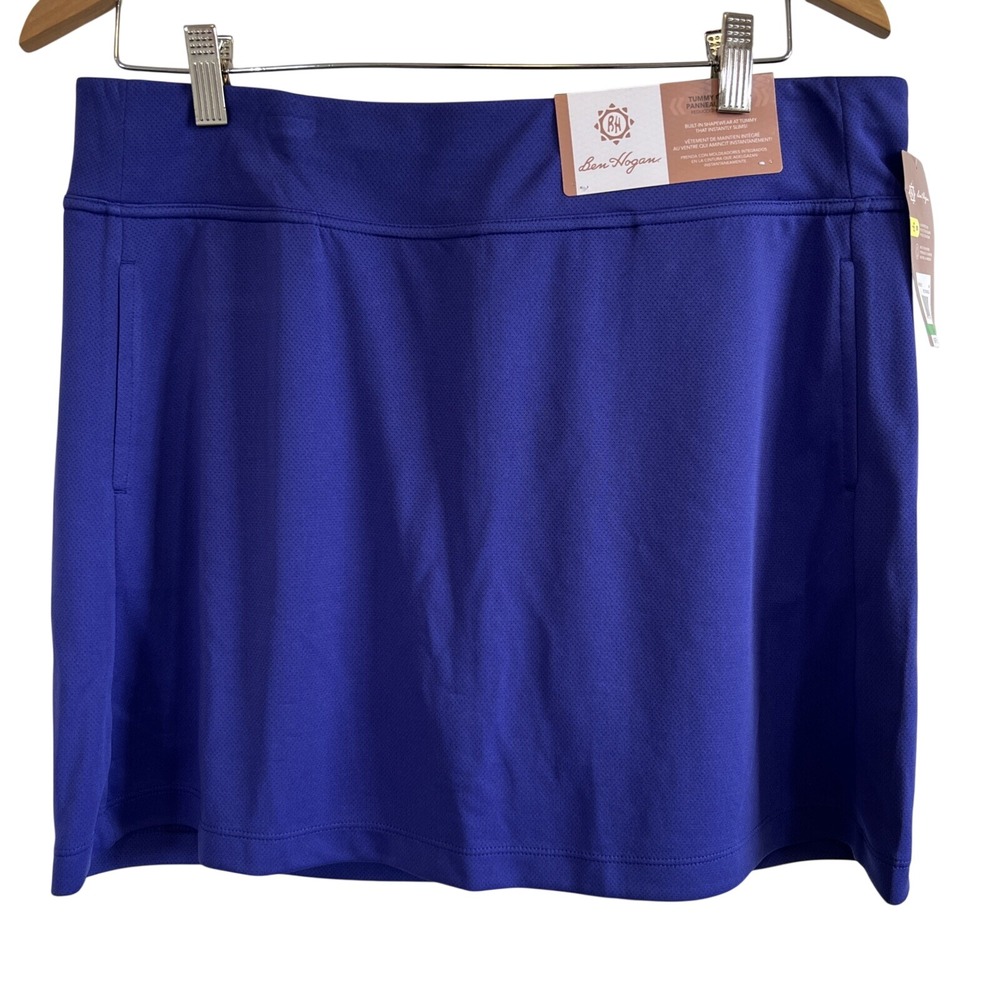 Ben Hogan Womens 16" Solid Ventilated‎ Golf Skort Tummy Control Raspberry Rose L